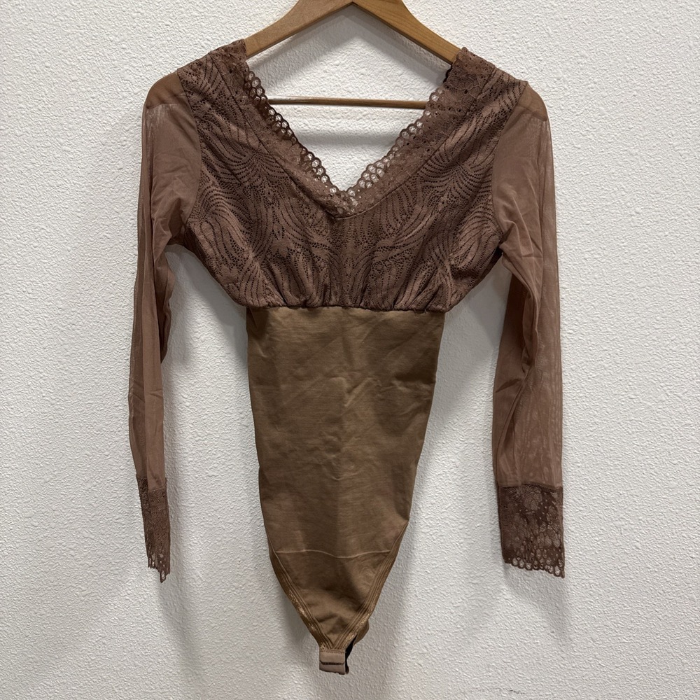 Tissini Faja Women's Brown Body Sharper Grethel Size Large‎ Compression Bodysuit